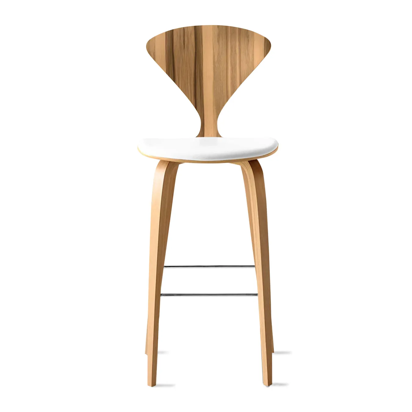 Stool with Wood Base - Upholstered Seat