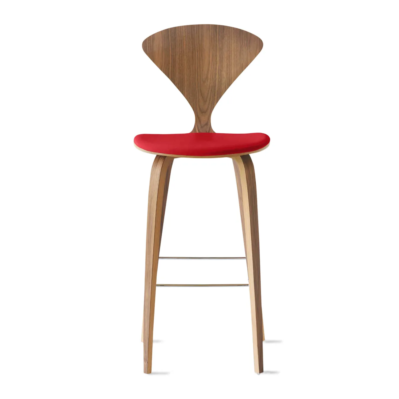 Stool with Wood Base - Upholstered Seat