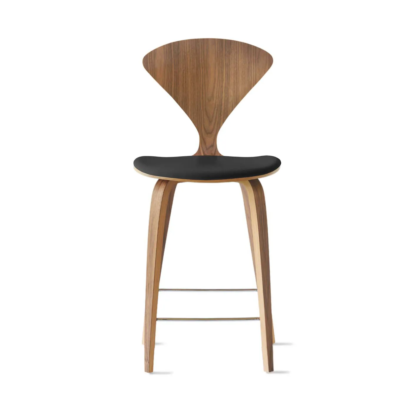 Stool with Wood Base - Upholstered Seat