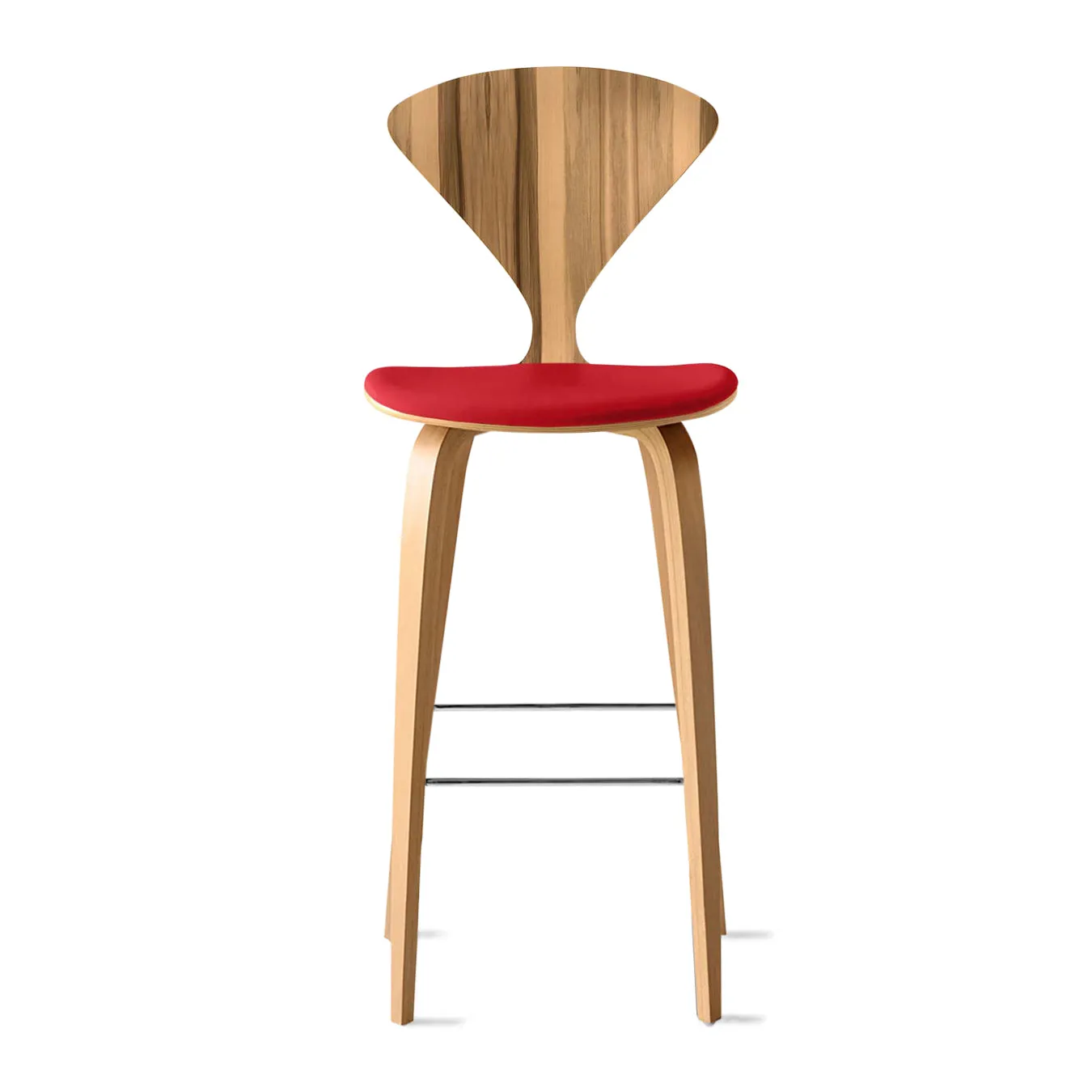 Stool with Wood Base - Upholstered Seat