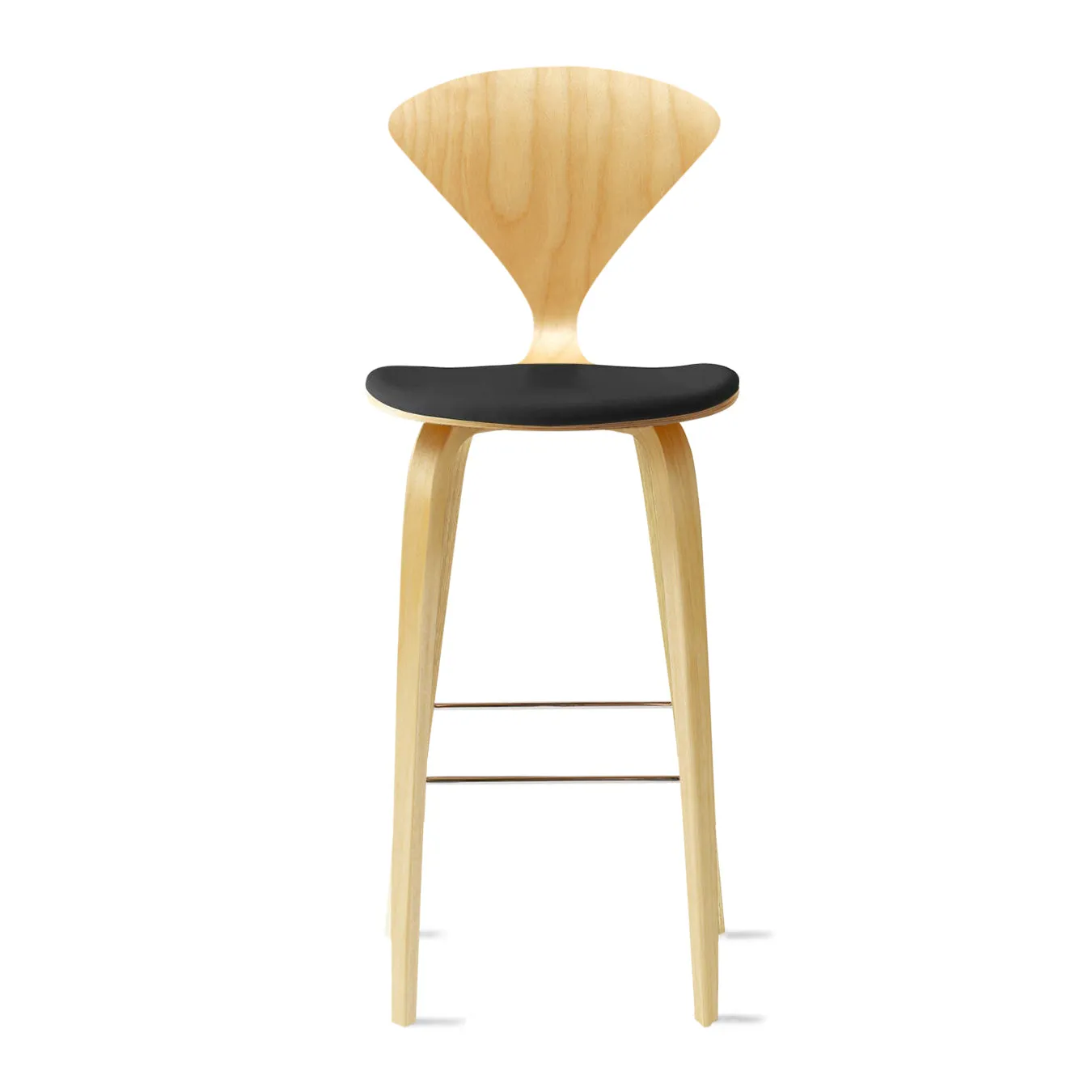 Stool with Wood Base - Upholstered Seat