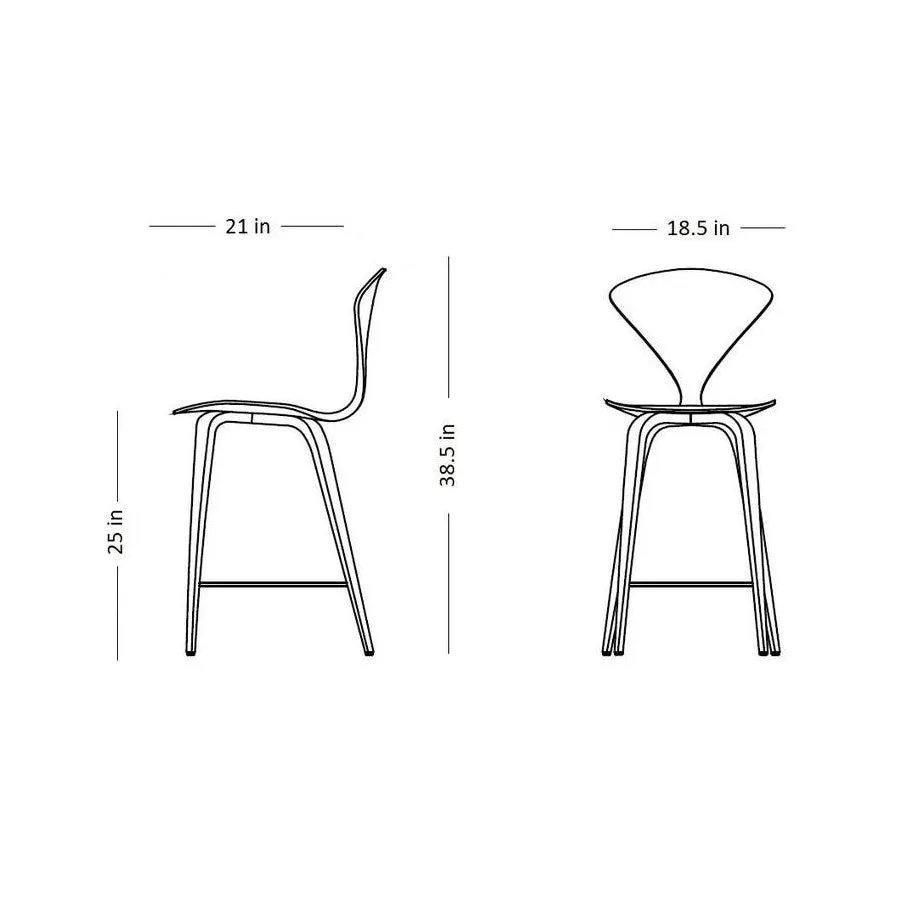 Stool with Wood Base - Upholstered Seat