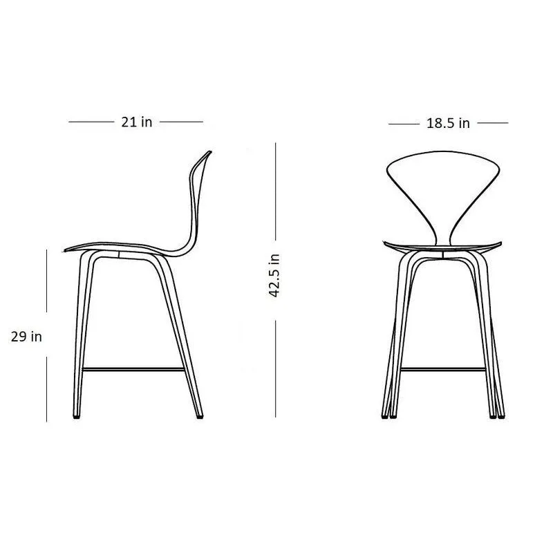 Stool with Wood Base - Upholstered Seat