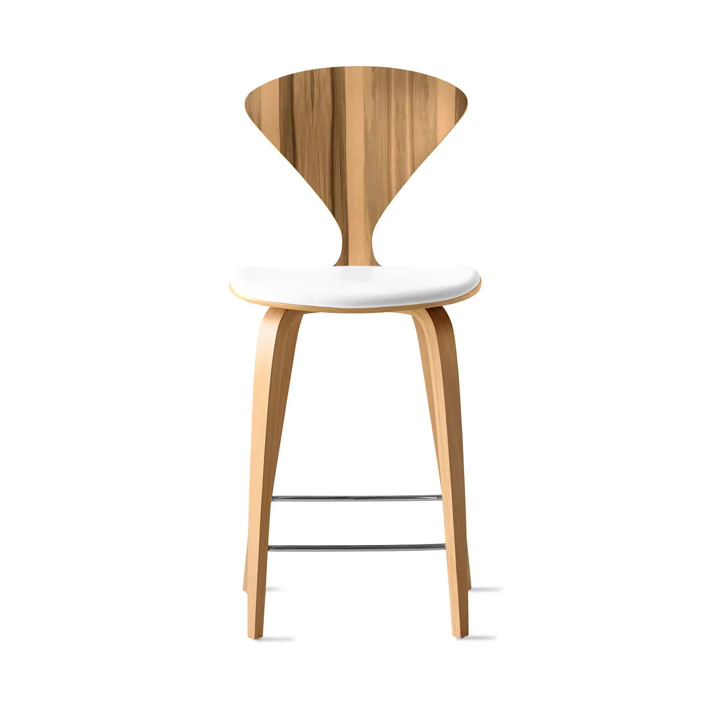 Stool with Wood Base - Upholstered Seat