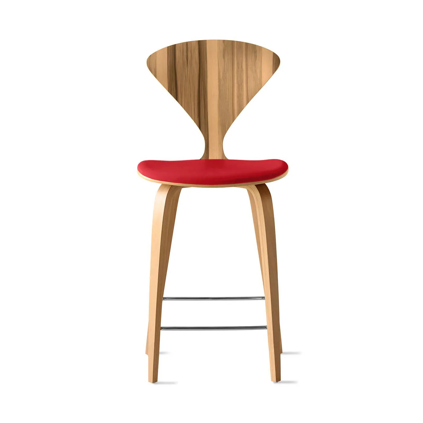 Stool with Wood Base - Upholstered Seat