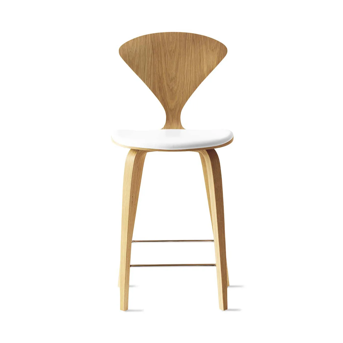 Stool with Wood Base - Upholstered Seat