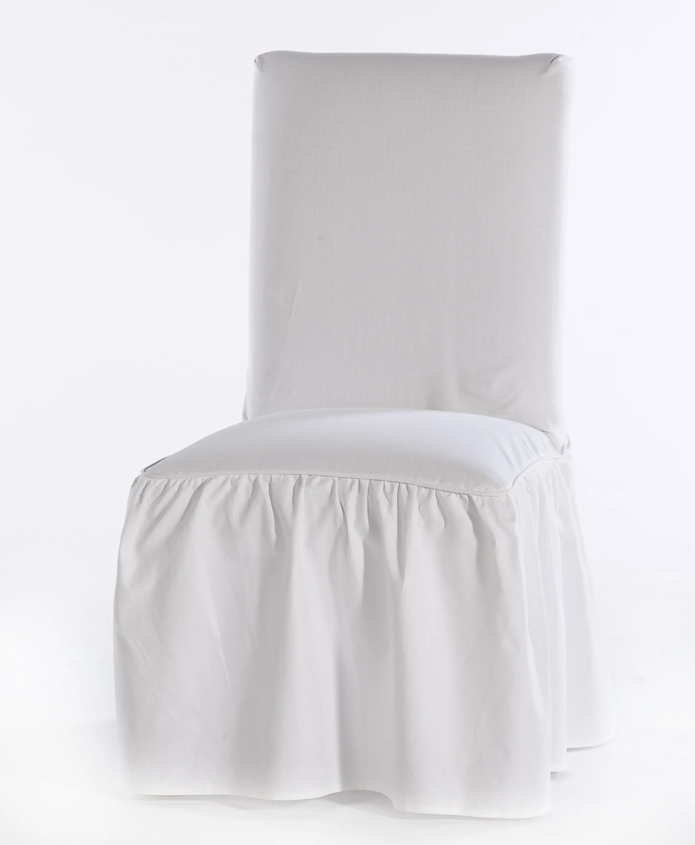 Washed cotton duck Ruffled dining chair slipcover