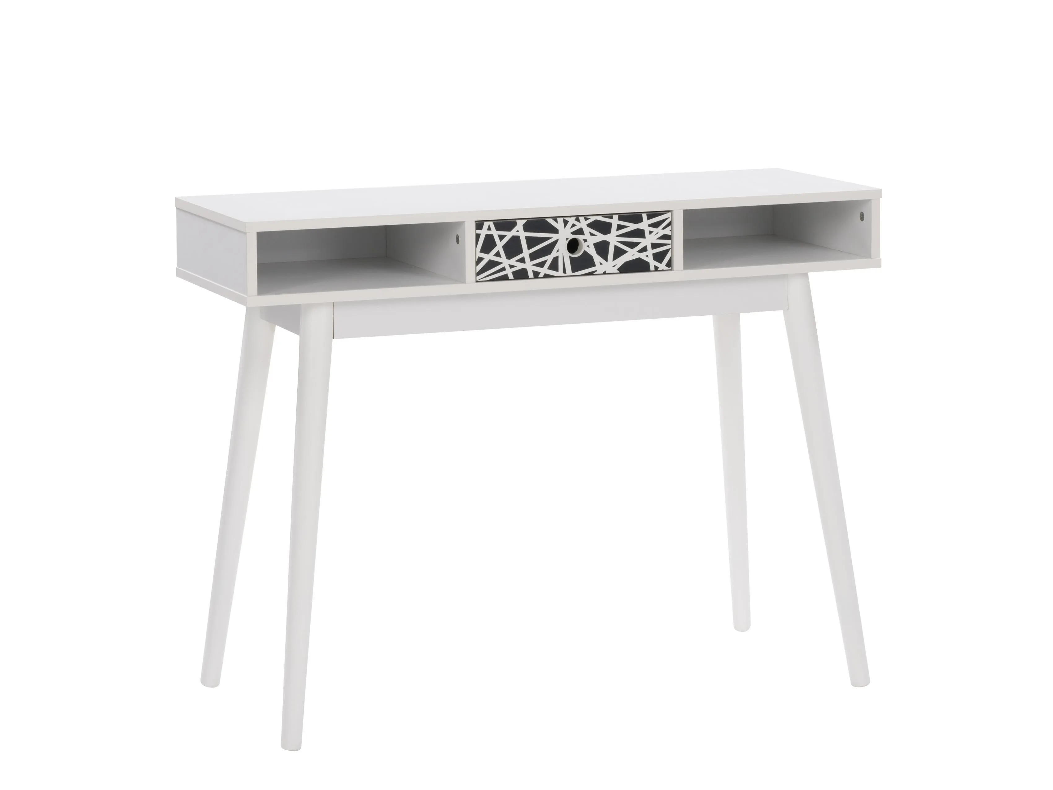 White and Black Mid Century Modern Desk