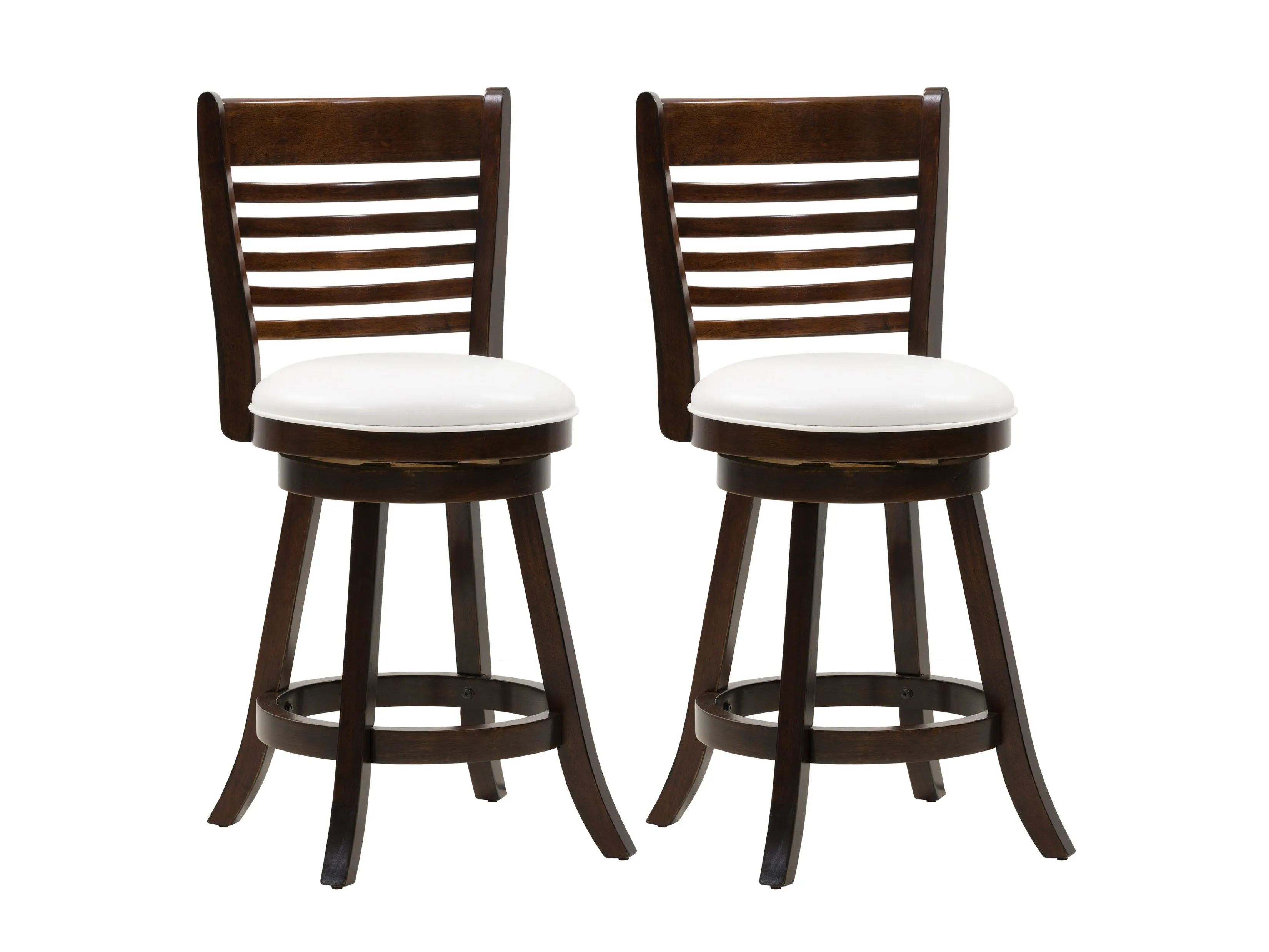 White Counter Height Bar Stools, Set of 2