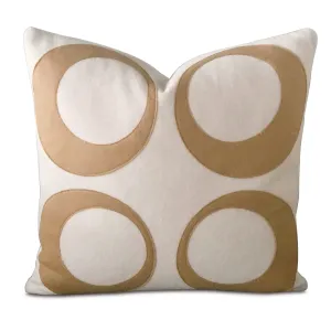 White Geometric Swirl Felt Throw Pillow Cover 16x16