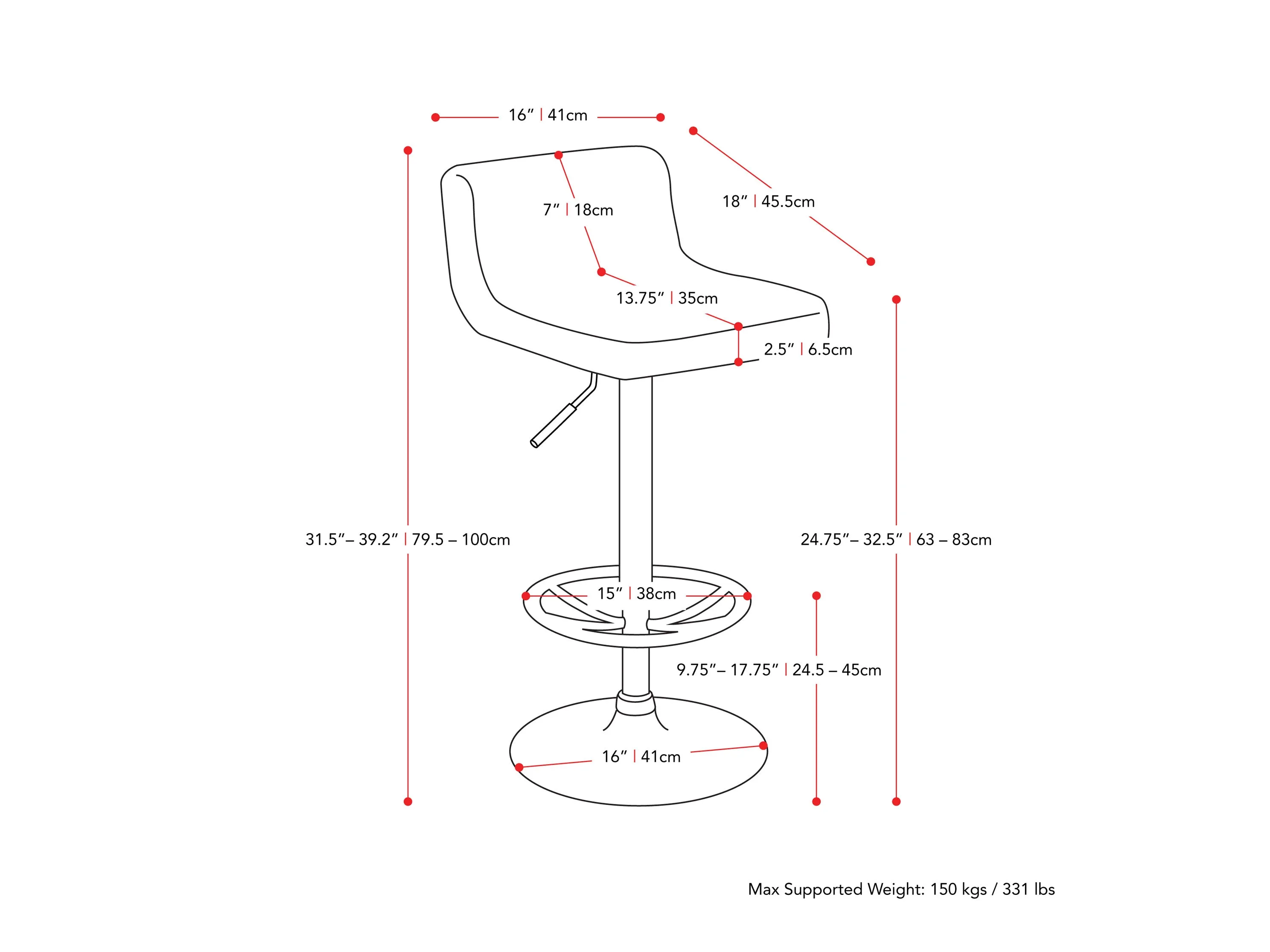 White Low Back Bar Stools, Set of 2